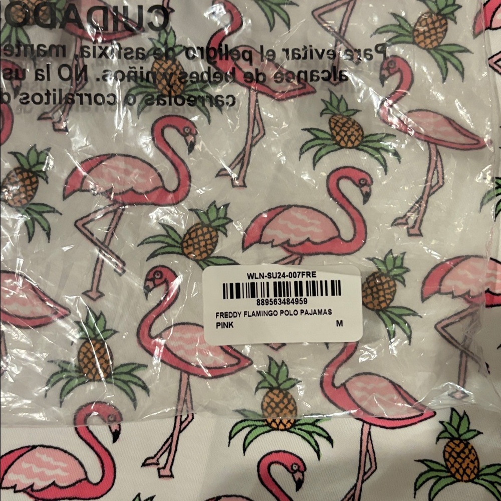 New With Tags Roller Rabbit Freddy Flamingo Polo Pajamas Sz M - Picture 8 of 9